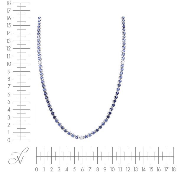Ожерелье из белого золота с бриллиантом и сапфиром (Арт.n8437_wgdwsa_kl_sa_wg)