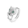 Кольцо из серебра с фианитом и шпинелью (Арт.cz-r04000-x-w-em-b-w)