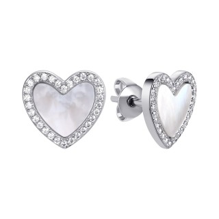 Серьги серебряные с жемчугом и фианитами «Heart of Fresh» MY JEWELS (арт.PI-E03087-X-W-PN-X-W)