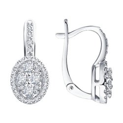 Серьги из белого золота с бриллиантами (Арт.1022214-3)