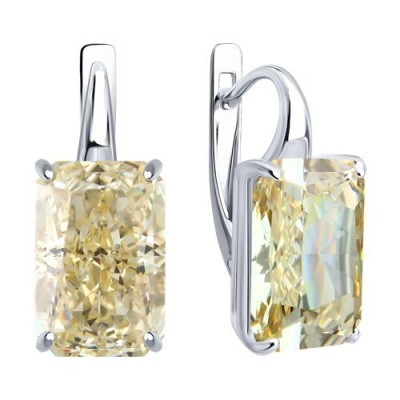 Серьги серебряные с фианитом «Солнечный блеск» SOKOLOV (арт.94027506)