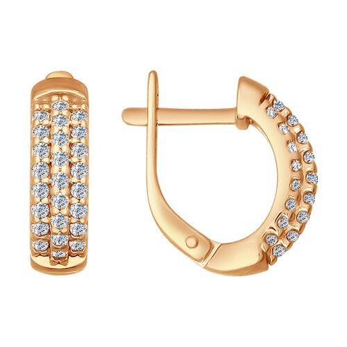 Серьги из золочёного серебра с фианитами (Арт.93020635)