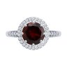 Кольцо из серебра с гранатом и фианитами (Арт.94-310-02052-2)