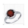 Кольцо из серебра с гранатом и фианитами (Арт.94-310-02052-2)