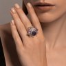 Кольцо из серебра с фианитами и эмалью (Арт.94014140)