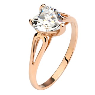 Кольцо из красного золота с кристаллом Swarovski «Lovely Heart» Estet (арт.01К1111261)