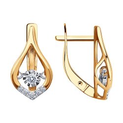Серьги из комбинированного золота с бриллиантами (Арт.51-220-01075-1)