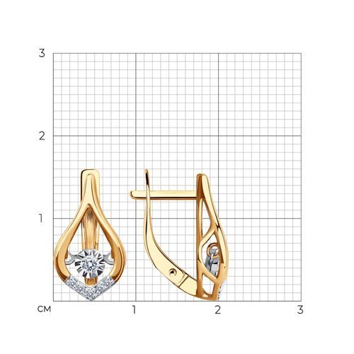 Серьги SOKOLOV «Искра совершенства» из золота 585 с бриллиантами (арт. 51-220-01075-1)