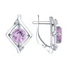 Серьги из серебра с аметистами и фианитами (Арт.94-320-00603-2)