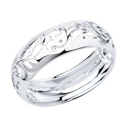 Резное кольцо из серебра (Арт.94011176)