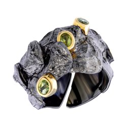 Серебряное кольцо BEAVERS с хризолитом 1152h_ox