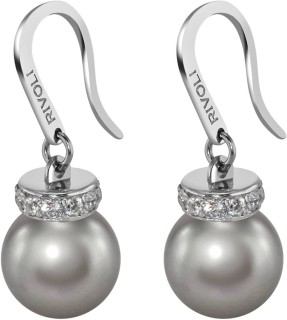 Серьги серебряные с жемчугом и куб. цирконием Pearl Kiss 30S Rivoli (арт.ABS-1-10-30-S)