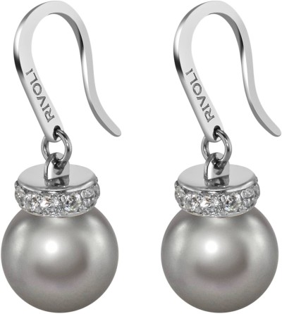 Серьги серебряные с жемчугом и куб. цирконием Pearl Kiss 30S Rivoli (арт.ABS-1-10-30-S)