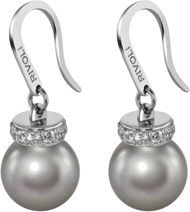 Серьги из серебра с жемчугом и кристаллом swarovski (Арт.abs-1-10-30-s)