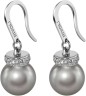 Серьги серебряные с жемчугом и куб. цирконием Pearl Kiss 30S Rivoli (арт.ABS-1-10-30-S)