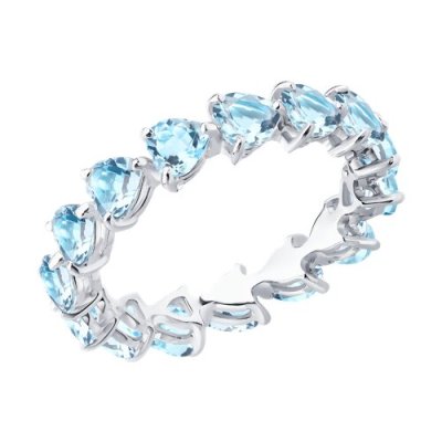 Кольцо из белого золота с аквамаринами (Арт.6014403-3)