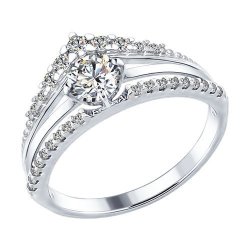 Кольцо из серебра с фианитами (Арт.94012282)