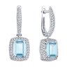 Серьги из белого золота с бриллиантами и аквамарином (Арт.6024467-3)