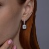 Серьги из белого золота с бриллиантами и аквамарином (Арт.6024467-3)