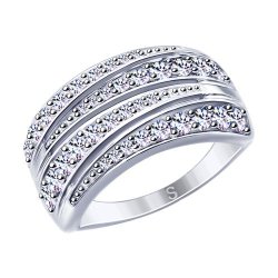 Кольцо из серебра с фианитами (Арт.94012630)