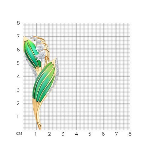 Брошь из золота с бриллиантами и эмалью (Арт.6049031)