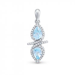 Подвеска Серебряные крылья (Арт.23knys1485-155_topaz_kubcirkonii)