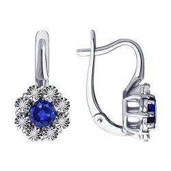 Серьги из белого золота с бриллиантами и сапфирами (Арт.52-220-01817-1)