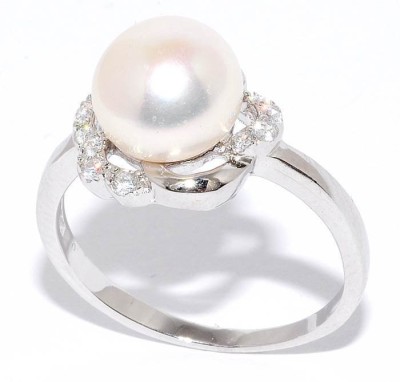 Кольцо серебряное с жемчугом и фианитами «Крылья Перламутра» MyJewels (арт.21qsibb00639a-19-1_zhemchugkult_kubcirkonii)