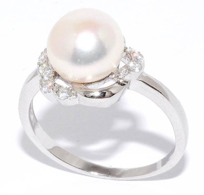 Кольцо серебряное с жемчугом и фианитами «Крылья Перламутра» MyJewels (арт.21qsibb00639a-19-1_zhemchugkult_kubcirkonii)