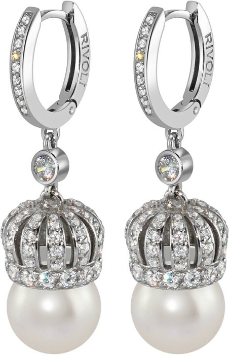 Серьги из серебра с жемчугом и куб. цирконием (Арт.cqs-3-10-1-s)