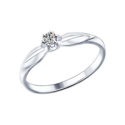 Кольцо из серебра с фианитом (Арт.94013643)
