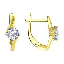 Серьги из желтого золота с фианитами (Арт.53-120-01928-1)