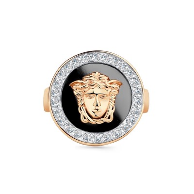 Кольцо из золота с фианитами «Medusa Black» Carlin (арт.001-0772-0001-013)