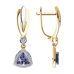 Серьги из золота с бриллиантами и танзанитами (Арт.6024124)