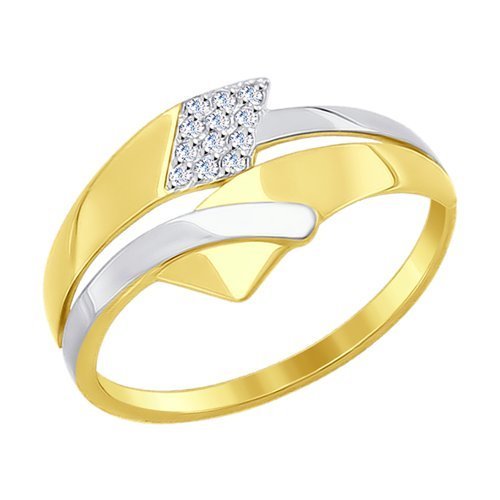 Кольцо из желтого золота с фианитами (Арт.017259-2)
