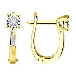 Серьги из комбинированного золота с бриллиантами (Арт.53-220-01673-1)