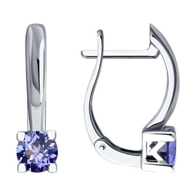 Серьги из белого золота с танзанитами (Арт.6024359-3)