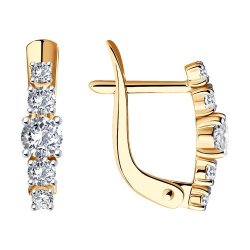 Серьги из золота с фианитами (Арт.027452)