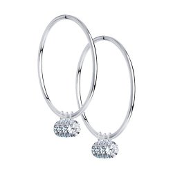 Серьги из серебра с фианитами (Арт.94024469)