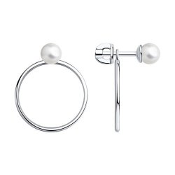 Серьги из серебра с жемчугом (Арт.94024965)