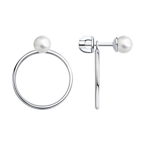 Серьги из серебра с жемчугом (Арт.94024965)