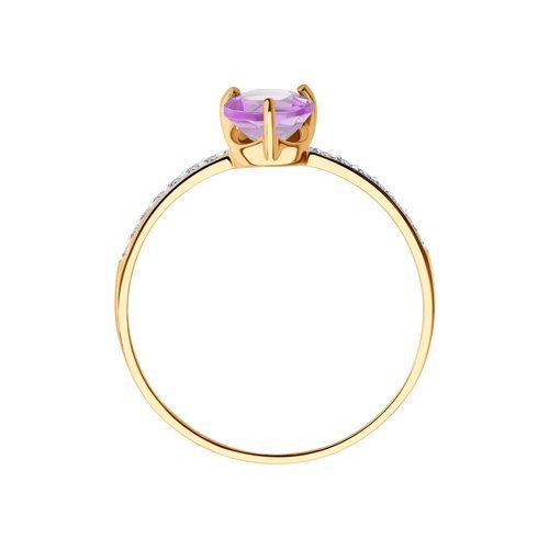 Кольцо золотое с аметистом и фианитами «Лавандовый блеск» SOKOLOV (арт.716107)