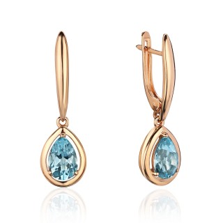 Серьги золотые с топазом «Небесная капля» Estet (арт.01С3115340-1)