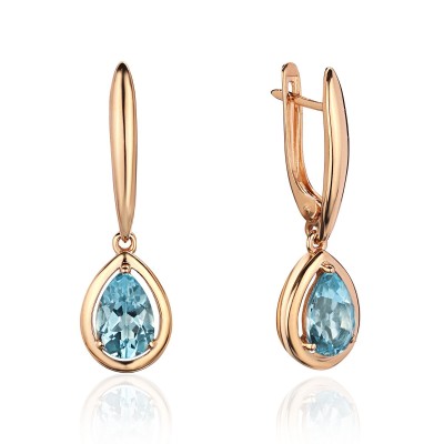 Серьги золотые с топазом «Небесная капля» Estet (арт.01С3115340-1)