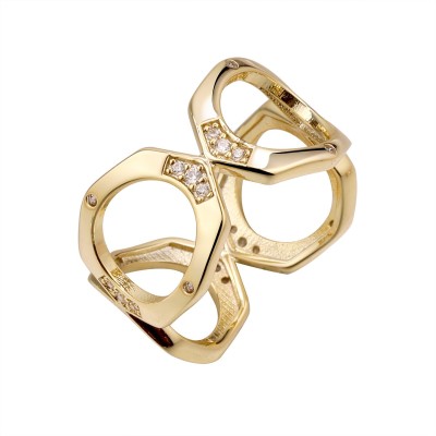 Кольцо серебряное с фианитами «Geometry Lemon» Fresh Jewelry (арт.CZ-R05141-X-L-X-X-W)