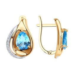 Серьги золотые пробы 585 с топазом (Арт.725555)