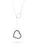 Ожерелье серебро с контрастными сердцами «Universe Heart Duo» Fresh Jewelry (арт.Gl-N02556-X-W-X-X-B)