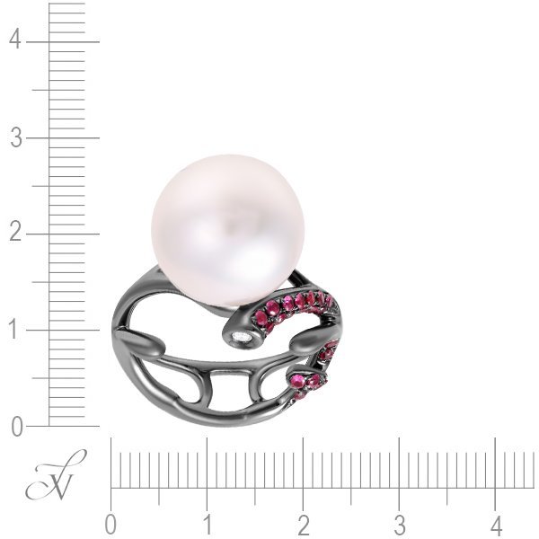 Кольцо из золота с бриллиантом и жемчугом (Арт.456741_ps_wp_blk)