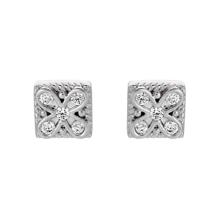 Серьги из серебра с фианитом (Арт.hl-e32e25w11-x-w-x-x-w)