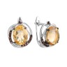 Серьги серебряные с цитрином «Spring Light» Fresh Jewelry (арт.PD-E00958-X-WB-YS-X-BR)